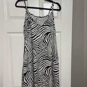 Zebra Print Sleeveless Dress w/ Pockets